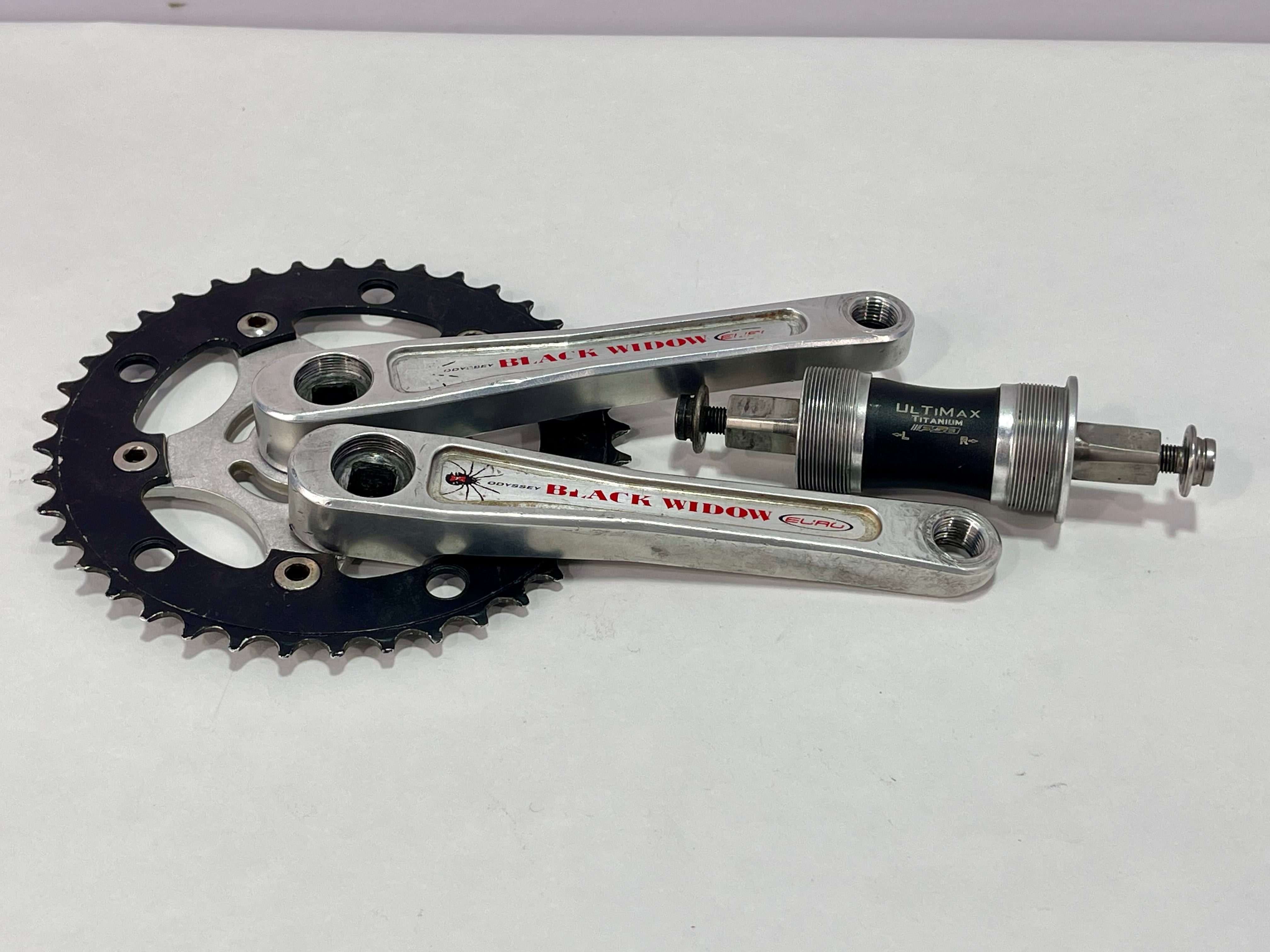 ODYSSEY Black Widow Euro クランクセット Vintage Odyssey Black Widow Euro Crank Set 155mm High Polish